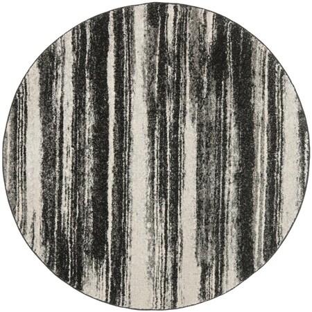 Safavieh 4 x 4 ft. Retro Power Loomed Round Area Rug, Dark Grey and Light Grey RET2693-8479-4R